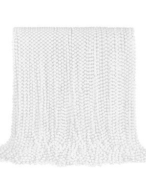 100PCS White Mardi Gras Bead Necklaces 33" Party Favor Christmas Beads
